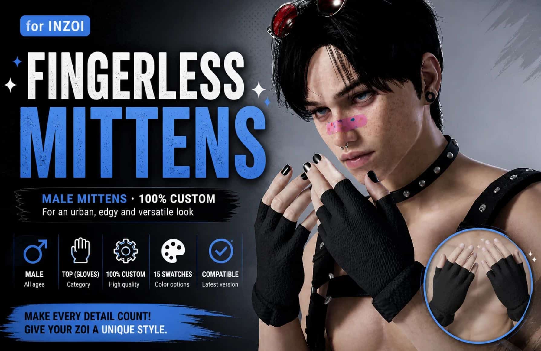 Fingerless Mittens (Male) v1.0