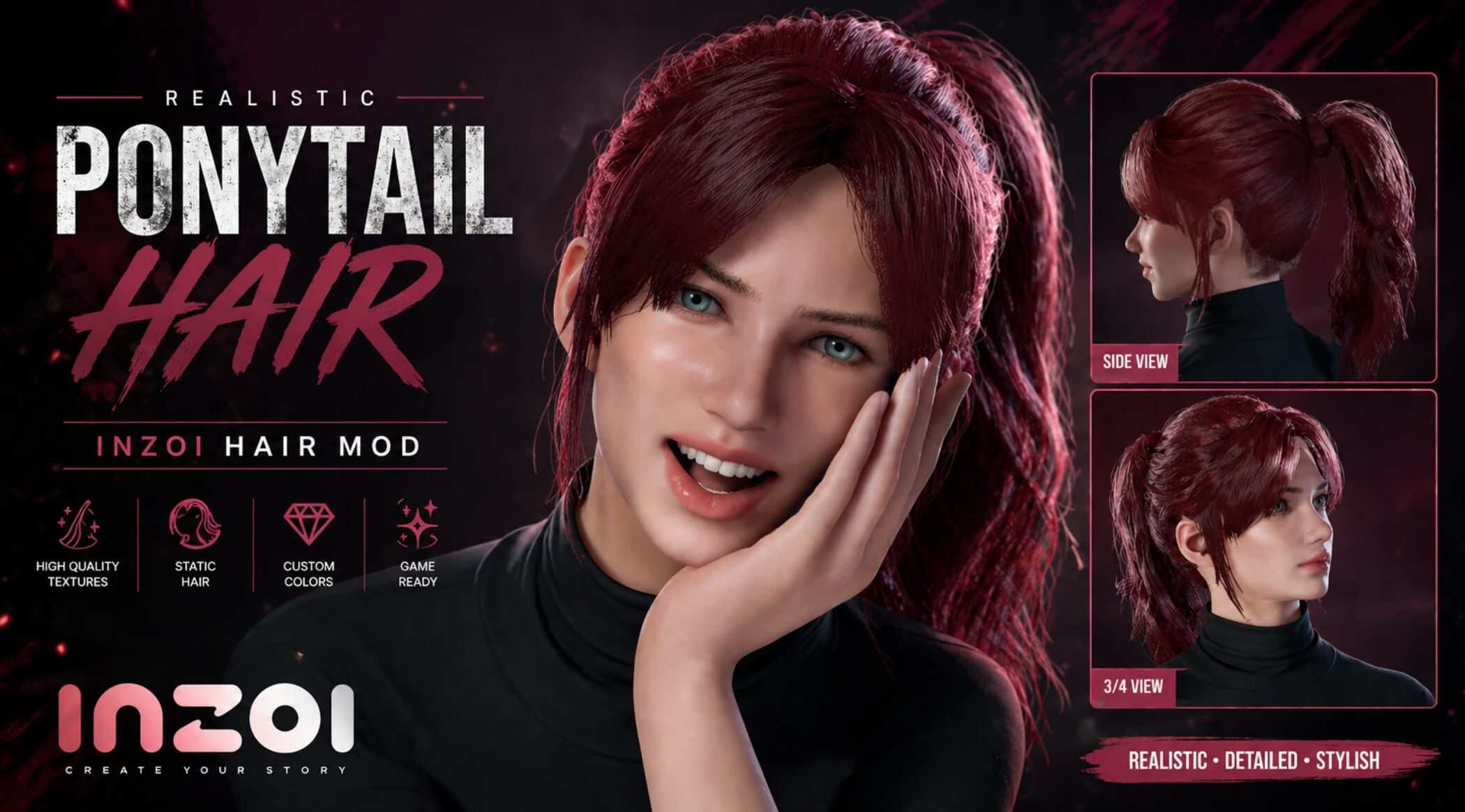 Realistic Ponytail Hair v1
