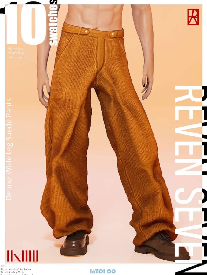 Deluxe Wide Leg Suede Pants v1